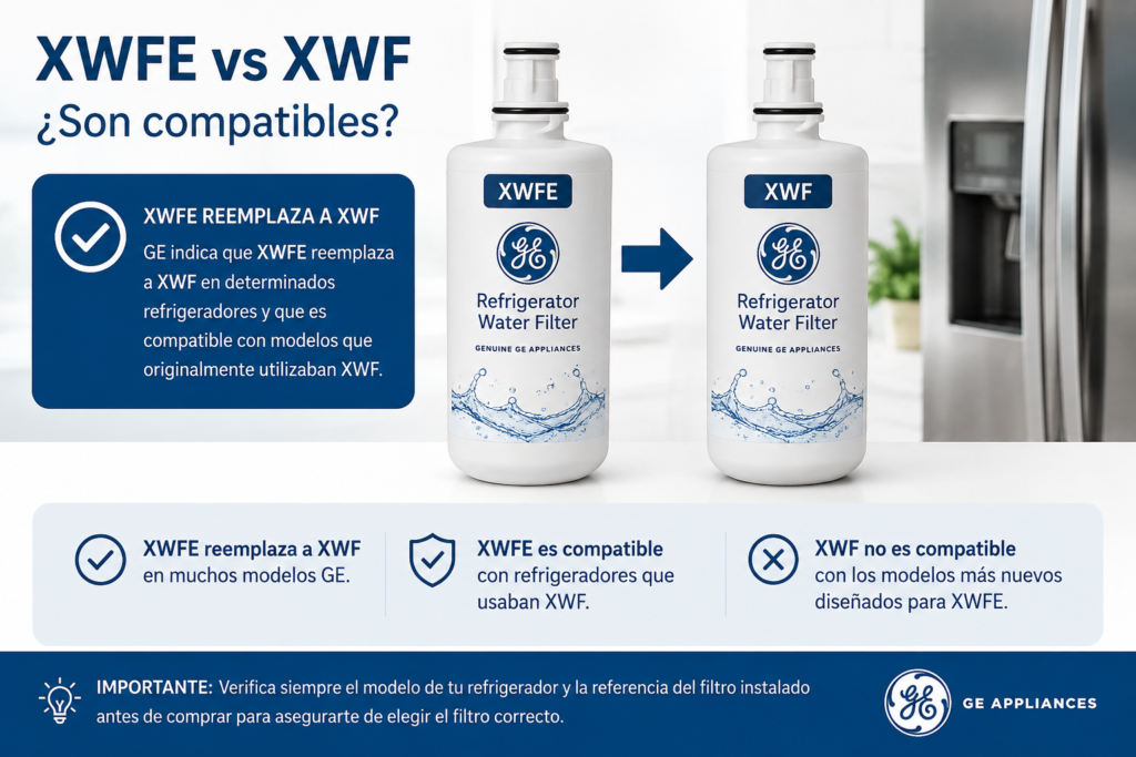 Filtro para refrigerador GE XWFE compatible